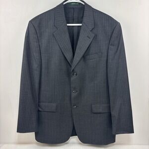 Lauren Ralph Lauren Wool Gray Pinstripe Men's Blazer Suit Coat Size 42R 3 Button